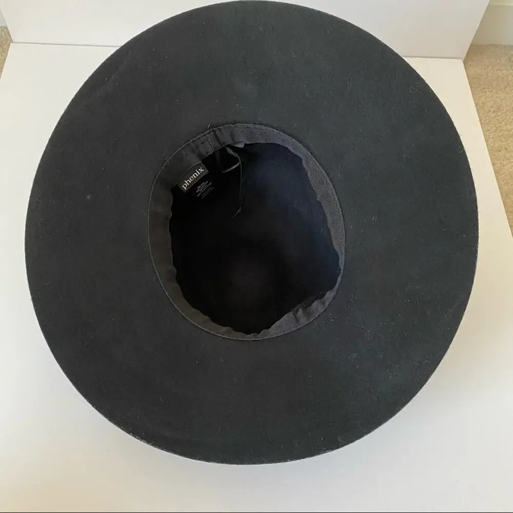 Phenix Nordstrom Wool Felt Floppy Black Hat One Size